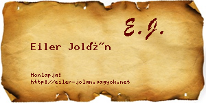 Eiler Jolán névjegykártya