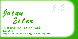 jolan eiler business card